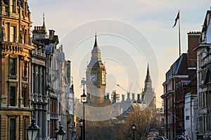 London skyline with Big Ben and Houses of parliament