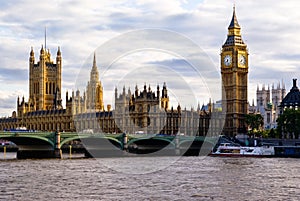 Ciudad de londres mostrando el Big Ben y Westminster.