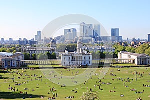 London skyline from Greenwich hill