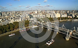 London skyline and the Hungerford bridge