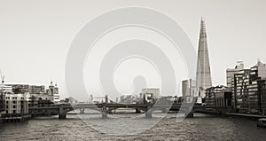 London skyline, include Blackfriars Bridge, The Shard. photo