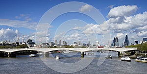 London skyline, include Waterloo Bridge