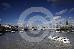 London skyline, include Waterloo Bridge