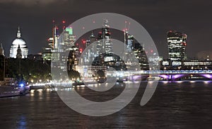 London skyline at night