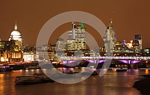 London skyline at night