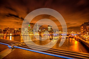 London skyline at night