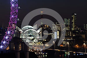 London skyline at night