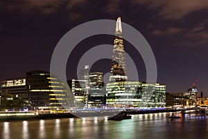 London skyline by night, panoramic view. UK