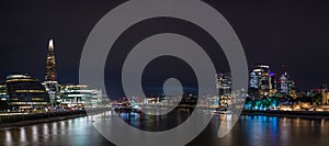 London skyline panorama at night