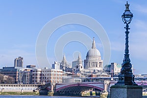 London skyline with Saint Paul`s cathedral