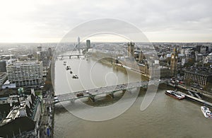 London skyline seen from London Eye