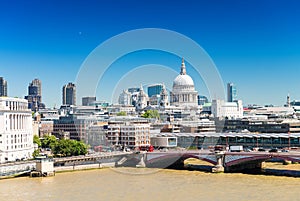 London skyline with St Paul Cathedral