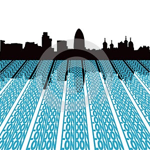 London skyline with text