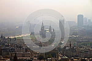 London Skyline, Thames and Houses of Parliament