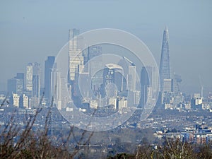 London skyline in winter