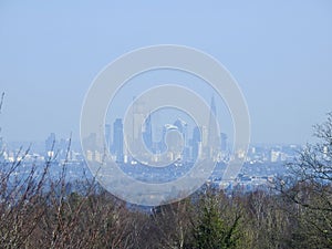 London skyline in winter