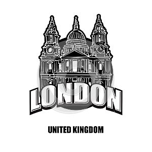 London St Pauls cathedral black and white logo