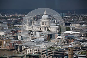 London and St Pauls cathedral at sunsaet