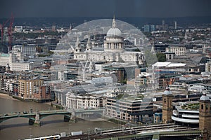 London and St Pauls cathedral at sunsaet
