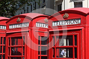 London Strand telephone booths