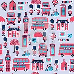 London street childish vector pattern