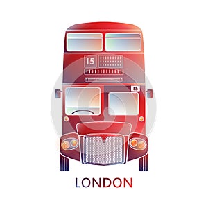 London symbol - Red bus icon â€“ Colorful graphics - Modern