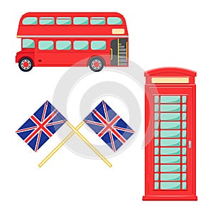 London symbol set. lindon telephone vector illustration on white background