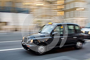 London Taxi Cab on the move