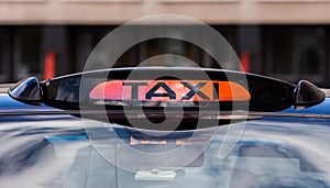 London taxi close-up sign