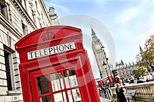 London telephone booth and big ben