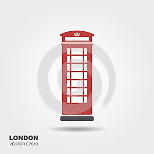 London telephone booth isolated on white background.