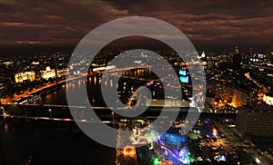 London Thames night panorama