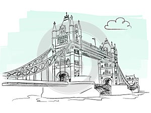 London tower bridge vector photo