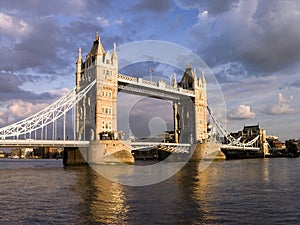 London Tower Bridge by cloudy day