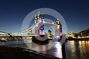 London tower bridge night scene