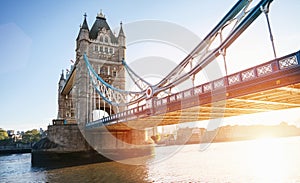 The london Tower bridge at sunrise