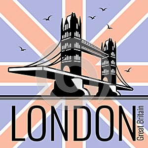 London tower bridge vector poster