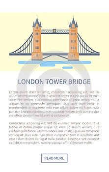 London Tower Bridge Web Page Vector Illustration