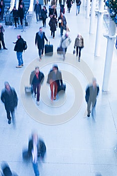 London Train Tube station Blur people movement