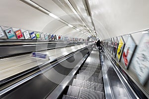 London tube escalators motion view