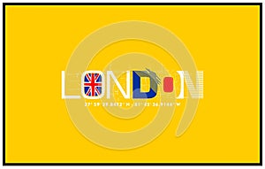 london typhography with yellow background