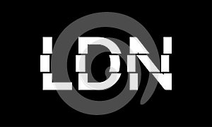 London typography text. LDN modern design. T-Shirt, print, poster, graphic. Vector illustration