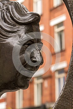 London, UK: Agatha Christie cast in bronze