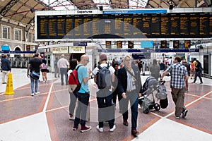 Passengers at the London Victoria train station