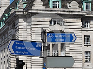 Direction signs in London