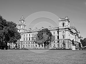 HM Revenue and Customs in London, black and white photo