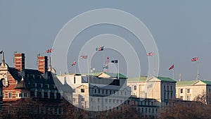 LONDON/UK - FEBRUARY 13 : Flags Fluttering across the Skyline in