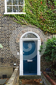 London, UK - front door of a typical english house