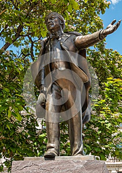 Statue of David Lloyd George, Parliament Square, London, UK photo