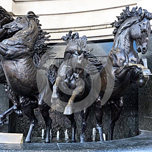 The Horses of Helios Statue in Piccadilly London on March 11, 2019